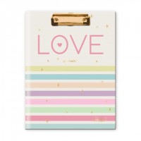 Pasta Prancheta com Bloco Anotações Positivity Love Cadersil 