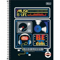 Caderno Universitário Capa Dura 01 Matéria 80 Folhas Pepper Masculino 1D