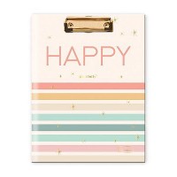 Pasta Prancheta com Bloco Anotações Positivity Happy Cadersil 